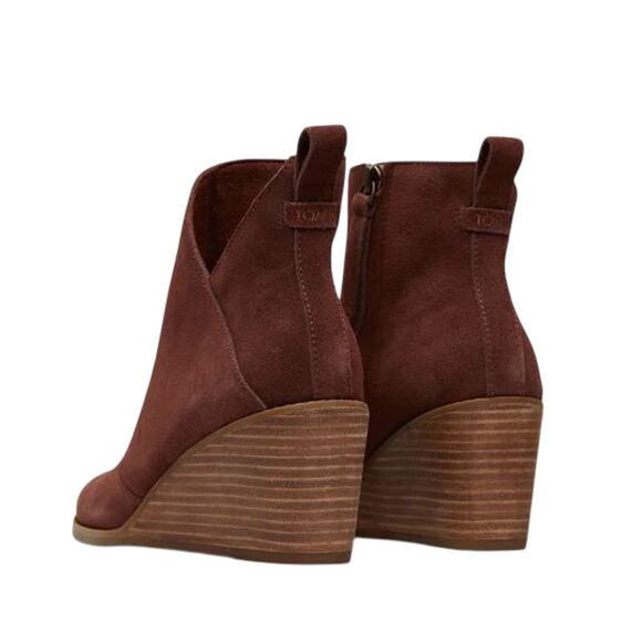 Toms Sutton Wedge Boot - Chestnut Suede NEW Size 10 - Picture 2 of 13